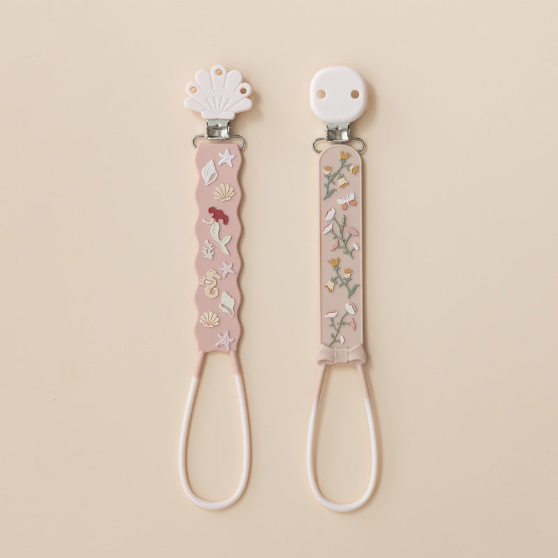 طقم مشبك اللهاية السيليكوني بدون خرز (عبوة من قطعتين)