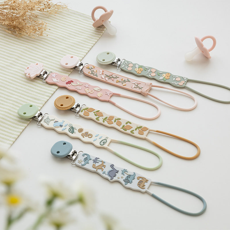 طقم مشبك اللهاية السيليكوني بدون خرز (عبوة من قطعتين)