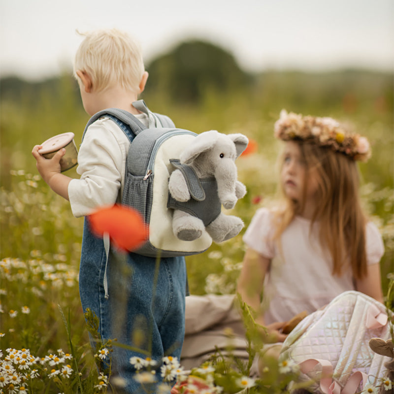 طقم دميتين – حقيبة ظهر الفيل & دمية الديناصور القطيفة