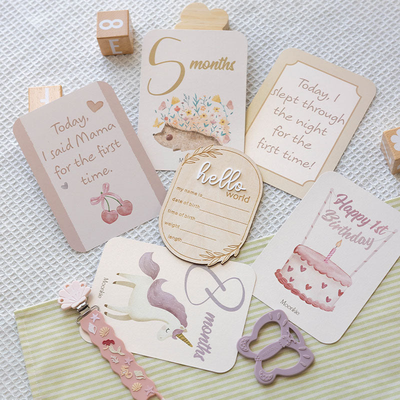 طقم المولود الجديد "اللحظات الأولى" (بلون الوردي الفاتح)