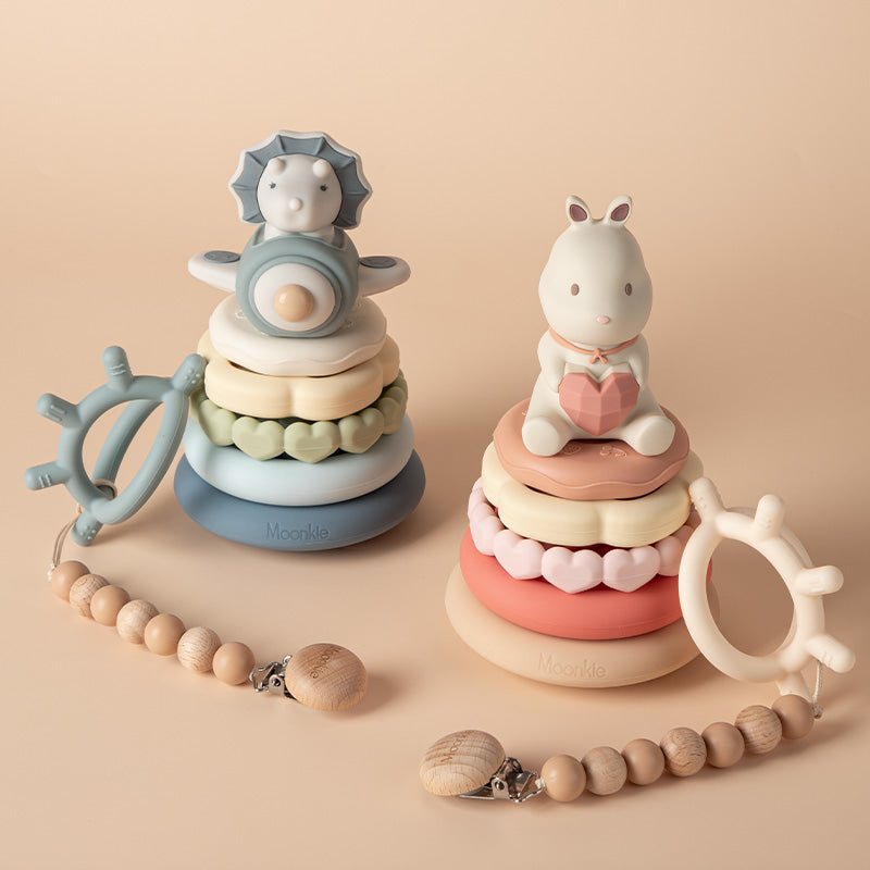 Moonkie-حلقات التسنين المتراصة على شكل دينو / أرنب-SR-4-12